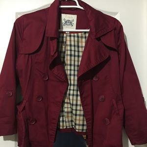 3/4 dark red blazer/jacket